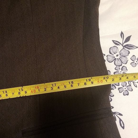 Lanvin Paris Brown Virgin Wool 2 Button Blazer Made In USA 40R Pattern - Picture 15 of 16